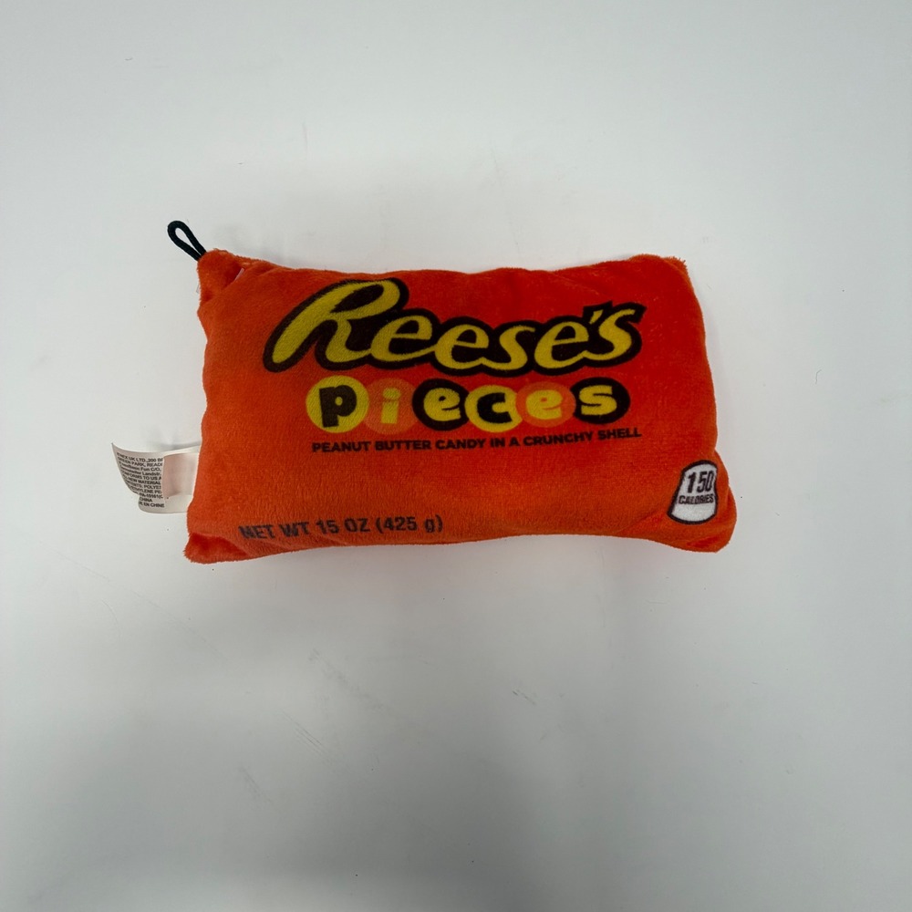 Reese's Pieces Plush Pillow Orange Candy Bag Novelty Small Basic Fun Hershey Toy